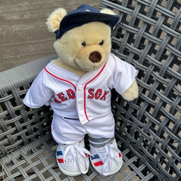 Build A Bear Boston Red Sox Uniform Jersey Pants Socks Hat 17 Inches Teddy Gift - Picture 1 of 5